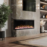 Modern Ember Aerus Skyline 60 Inch Linear Multi-Sided 3D Smart Electric Fireplace - 1,000+ Flame & Ember Bed Color Combinations, Fully or Partially Recessed | Alexa/WiFi Enabled - Remote Included Modern Ember