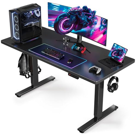 SIAGO Electric Standing Desk Adjustable - 55 x 24 Inch Sit Stand up Desk with Cable Management - 3 Memory Preset Adjustable Height Desk Computer Home Office Desk SIAGO