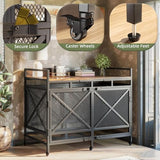 48 Inch Extra Large Furniture Dog Crate | COZPAW Heavy Duty Wooden Indoor Dog Kennel with Caster Wheels | Decorative Pet House End Table | Caramel Brown COZPAW