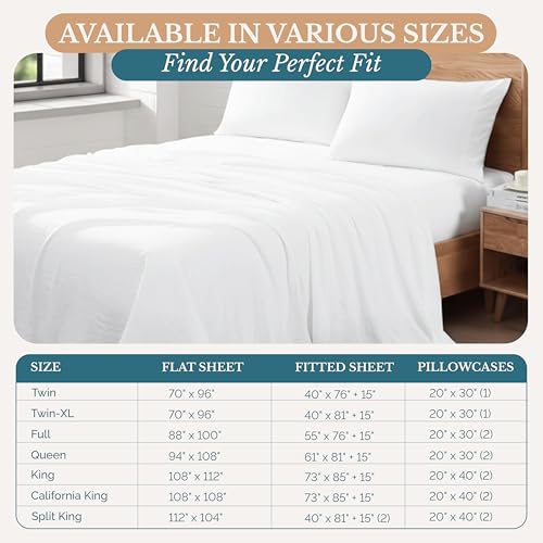 Casa Platino Full Size Sheets, 100% Brushed Microfiber Bedding, 4 Piece Set, Pre-Washed Full, Ultra Soft and Cozy Sheet Set with 15 Inch Deep Pocket – Bed Sheet – White Casa Platino