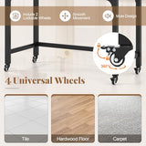 Giantex 8FT Conference Table, 4 PCS 48" Rectangular Mobile Meeting Room Desk with Removable Storage Bag & 2 Hanging Hooks, Rolling Modern Seminar Table for Office Conference Room, Rustic Brown Giantex