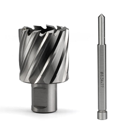 Annular Cutter JESTUOUS 1-7/16 Inch Cutting Diameter 3/4 Weldon Shank 1 Cutting Depth with Pilot Pin Slugger Bits HSS Kit for Magnetic Drill Press,1 Piece JESTUOUS