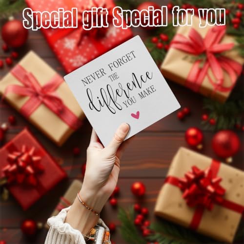 Inspirational Positive Quotes Office Wooden Signs Gift, Farmhouse Living Room Shelf Desk Decor Plaques, Thoughtful Wooden Sign Gift for Girl Friends Coworker, 5 X 5 Inches-B12 LeFohLon