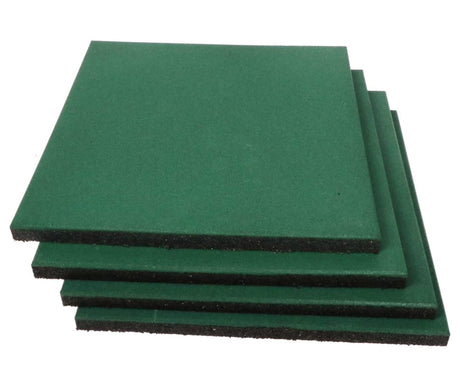MYOYAY 4 Pack Interlocking Tiles 20"x20"x1" Heavy Duty Rubber Tile Green Non-Slip Flooring Mat for Playground Park Gym Indoor and Outdoor, Cover 11.12 Sq.FT MYOYAY