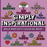 Simply Inspirational Bold and Easy Coloring Book: Fun and Easy Large Print Mindfullness Coloring Book for Adults (Simply Bold and Easy Coloring Books) WoodArtSupply