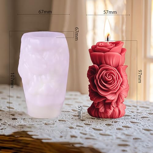 Succulent Flower Silicone Wave Spiral Candle Mold - Silicone Resin Casting Molds for Candle & Resin & Soap Craft Supplies