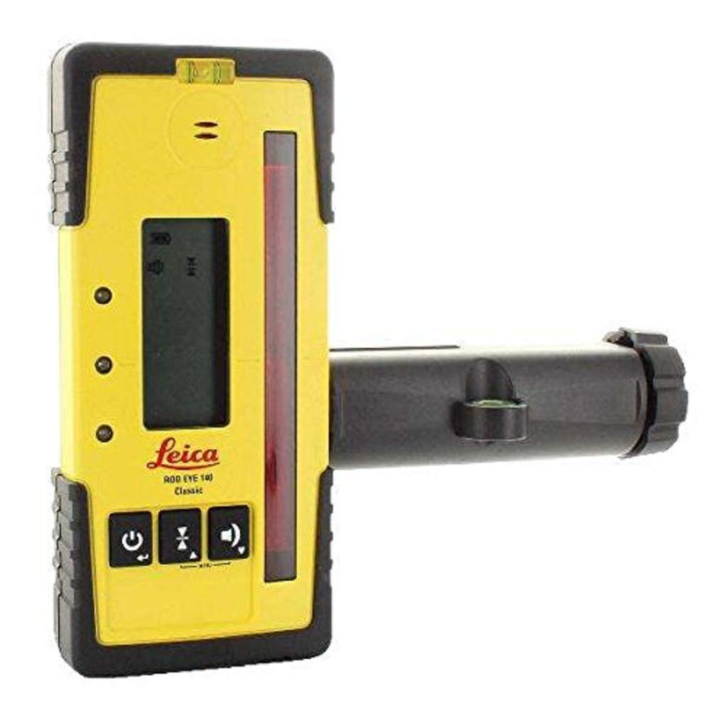 Leica R620,RE140, Alkaline Rugby 620 2600-Feet Self Leveling Horizontal and Manual Single Slope Rotary Laser Kit with Rod Eye 140 Receiver, Yellow - WoodArtSupply