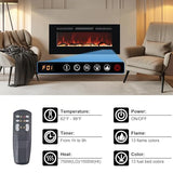 Carsynflame Electric Fireplace 65 in, Wall Mounted & Recessed Electric Fireplace Inserts, Remote & Touch Screen Control, 169 Flame Color Combinations, Timer& Thermostat Fireplace Heater, 1500W, Black Carsynflame