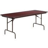 Flash Furniture Frankie 6-Foot Mahogany Melamine Laminate Folding Banquet Table Flash Furniture