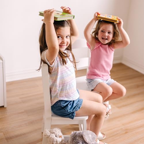 Melissa & Doug Wooden Chairs, Set of 2 - White Furniture for Playroom - Kid's Play Chairs, Toddler Activity Chairs, Children's Furniture - WoodArtSupply