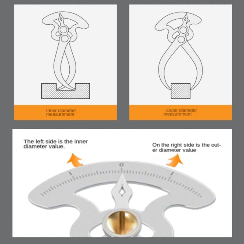 Smgda Stainless Steel Feeler Gauge, Thickness Gauge, Depth Gauge, Inner Outer Diameter Ruler, Inside/Outside Caliper, Pocket Ruler Imperial Measuring Tool for Measure Gap Width/Thickness Woodturning Smgda