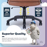 Serta Fairbanks Big & Tall Executive Office Chair, Ergonomic Comfy High-Back ComputerChairs with Lumbar Support, Semi-Plush Seat Cushion, Padded Armrests, Nylon Swivel Base, Bonded Leather, Cognac Serta