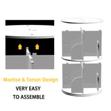 HOLMZCED 360° Rotating 2-Tier White Bookshelf - Versatile Free-Standing Storage Rack for Study, Bedroom, and Living Room HOLMZCED