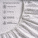 LANE LINEN 100% Organic Cotton Twin Fitted Sheet & Pillowcase Set, Percale Weave, Lightweight, Breathable, Fits Mattress Up To 15" Deep - White (Grey Dot) (No Flat Sheet) LANE LINEN