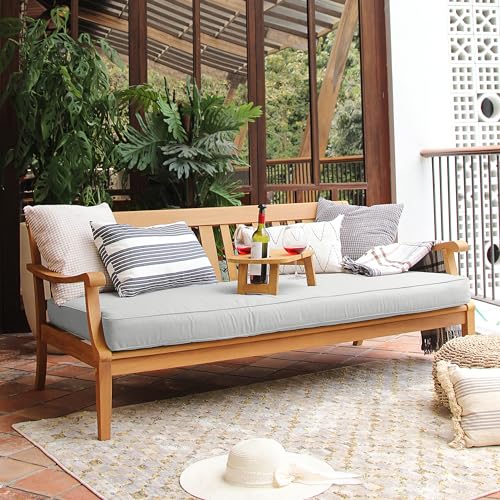 Cambridge Casual Robin Teak Wood Outdoor Sofa Daybed with Oyster Cushion Cambridge Casual