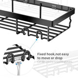 Moforoco 3-Pack Shower Caddy Basket Shelf with Soap Holder, No Drilling Traceless Adhesive Shower Wall Shelves, Rustproof Black Bathroom Shower Storage Organizer Moforoco