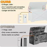 Timberer Storage Chest, Wooden Storage Bench, Entryway Shoes Bench with 2 Safety Hinges, Retro Storage Trunk for Living Room, Bedroom, 15.7 x 31.5 x 18.9 Inches, White Timberer