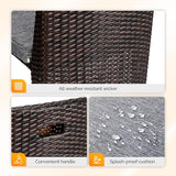 Bonnlo 3 PCS Wicker Outdoor Patio Bistro Set, Patio Furniture Set for Small Space with Glass Top Table Dining Chairs, Balcony Furniture Patio Table and Chairs Set of 2 for Garden Yard Porch Bonnlo