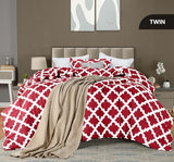 Twin Comforter Set 2 Piece Red by Utopia Bedding, Printed Comforters Twin Size, Bedding Comforters Sets, Down Alternative Soft Bed Set, 1 Comforter (64 x 88 inches) 1 Pillow Shams (20 x 26 inches) Utopia Bedding