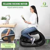 Ecordesk Ergonomic Kneeling Chair, Adjustable Seat - Office Chair for Desk, Posture Corrector, Premium Comfort Cushion, Wooden Rocking Knee Chair (Black Frame) Ecordesk