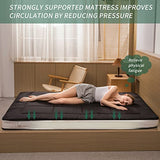 MAXYOYO Futon Mattress, Padded Japanese Floor Mattress Quilted Bed Mattress Topper, Extra Thick Folding Sleeping Pad Breathable Floor Lounger Guest Bed for Camping Couch, Black, Full Size MAXYOYO