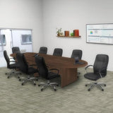 Regency Legacy 14 ft. Racetrack Laminate Conference Table with Charging Port- Neo Walnut Regency Seating