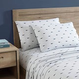 Nautica - Full Size Sheet Sets, Cotton Percale Bedding, Crisp & Cool, Coastal Home Decor (Whale Stripe Blue, Full) Nautica
