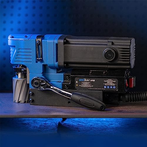 Unibor Magnetic Metal Pillar Drill Press - ELP50/1 (120v) Low Profile Magnetic Drilling Machine 2" Max Diameter Cut, 2" DOC Light Weight 1200W Electric Bench Mag Drill Power Tool (24.25lbs) Unibor