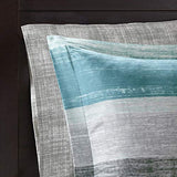 Madison Park Essentials Twin Comforter Set, Bed in a Bag Twin, Watercolor Print Coastal Comforter & Chambray Cotton Sheet Set, All Season Bedding Set, Saben, Aqua Twin (68 in x 86 in) 7 Piece Madison Park