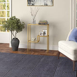 Henn&Hart 22" Wide Rectangular Console Table in Brass, Entryway Table, Accent Table for Living Room, Hallway Henn&Hart
