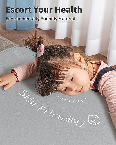SAIJI Leather Lap Desk Laptop Bed Tray Table, Adjustable Laptop Stand for Bed, Portable Lightweight Standing Desk for Writing Eating Reading Couch Sofa Floor for Adults Kids (20.5"*11.8",Gray) SAIJI