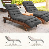 Tycdiose Outdoor Chaise Lounge Chair Cushion Waterproof 74.4 x 22 x 4.7 Inches Memory Foam Lounge Chair Cushions Replacement for Outdoor Furniture with Ties, Thickened Pool Lounge Chair Cushions, Grey Tycdiose