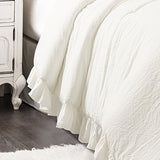 Lush Decor - Comforter Set, Soft Ruffled Bedding with Matching Sham, Cozy Essentials, Elegant Bedroom Decor (Reyna White, Twin XL) Lush Decor