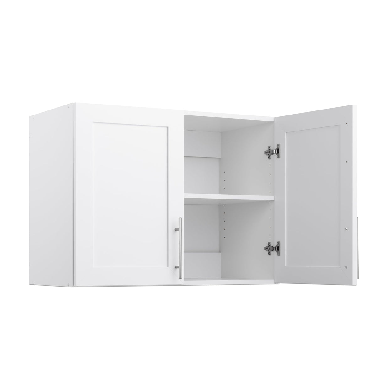 Prepac Elite 24" H Wall Cabinet with Panel Doors, White Storage Cabinet, Bathroom Cabinet, Pantry with 1 Adjustable Shelf 16.75" D x 32" W x 24" H, WSUR-1002-1 Prepac