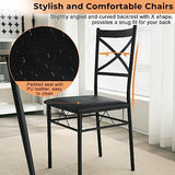 VINGLI 5 Piece Modern Round Dining Table Set for 4, 35.4" Small Round Kitchen Dining Table and Chairs Set for Home Dining Room Table with Upholstered Dining Chairs,Thicken Metal Legs VINGLI