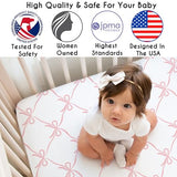 Sweet Jojo Designs 4-Piece Baby Crib Bedding Set (Pink Bows) for Girls, Infants/Nursery incl. Blanket, Fitted Sheet, Skirt, Diaper Stacker (Ruffles, Bow, Ballet Dancer, Ballerina Princess Collection) Sweet Jojo Designs