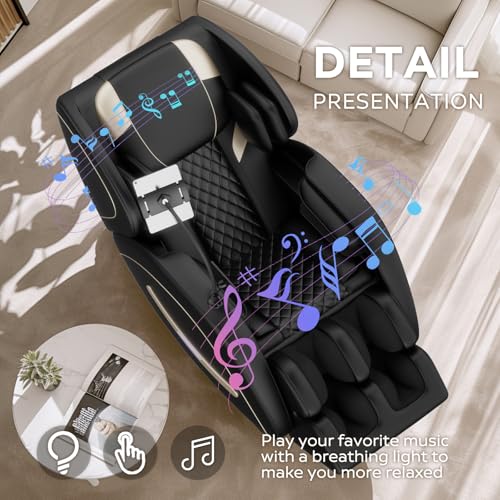 2026 Massage Chair Full Body, Zero Gravity Massage Chair with Auto Modes, Airbag Massage, 6 Fix Point Rollers, Foot Massage, Heating, Touch Screen Controller, Home Relaxation Recliner with Massage Msutree