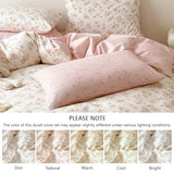 Erwinmu Floral Duvet Cover Set Queen Size,Pink White Floral Pattern Reversible Bedding Set for Girls Kids,Garden Style Microfiber Comforter Cover with Zipper Closure and 2 Pillowcases Erwinmu