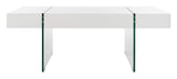 Safavieh Home Jacob White and Glass Leg Coffee Table Safavieh