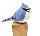 TALKLEK Hand Carved Wooden Bird Figurines, Creative Small Bird Statue for Home Decor, Bird Gifts for Bird Lovers (Blue Jay) TALKLEK