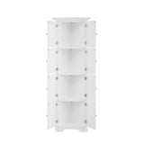 72 Inch Tall Corner Storage Cabinet with 8 Doors, 4-Tier Kitchen Pantry Storage Cabinet, for Living Room, Kitchen, Office, Bathroom, White WoodArtSupply
