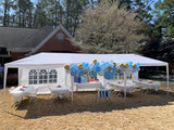 10x30ft Outdoor Tents Party Wedding Canopy Tent, White Canopy Tent Large Canopy Tents for Parties, Outdoor Patio Garden Gazebo Canopy Tents with 8 Removable Sidewalls for Backyard Events SEALAMB