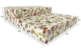D&D Futon Furniture Red Rose White Twin Size Shikibuton Trifold Beds, Covertible Ottoman, Folding Mattress 75 x 39 x 6, High Density Foam D&D Futon Furniture