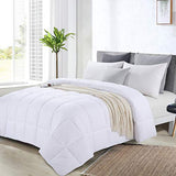 HOMBYS Oversized King Comforter 120x120, Lightweight Quilted Down Alternative Duvet Insert for All Season,White,8 Corner Tabs HOMBYS