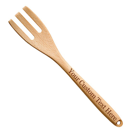 Customized 3D Laser Engraved Custom Personalized Wooden Fork Birthday Christmas Easter Anniversary Wedding Gift - WoodArtSupply