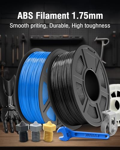SUNLU ABS Filament 1.75mm 3D Printer Filament Bundle Multicolor, Individually Vacuum Packed, 2kg in Total, 0.25kg per Spool, 8 Pack, 8 Colors, Black+White+Grey+Blue+Yelllow+Green+Red+Orange SUNLU