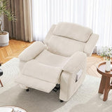 EROMMY Electric Recliner Chair, Oversized Power Recliner with USB Charging Port & Side Pockets, Heavy Duty Corduroy Reclining Sofa Chair, Wide Seat Living Room Chair for Adults, Beige