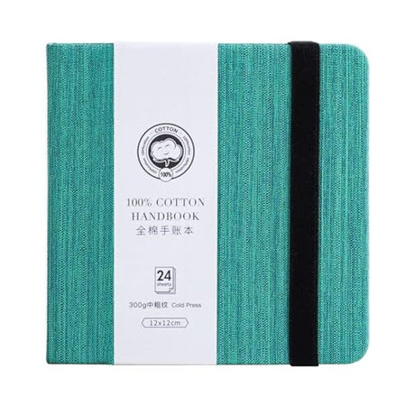 Lightwish Square Watercolor Journal,100% Cotton,300gsm/140lb,Acid-Free,24 Sheets Cold Press Watecolor Paper Sketchbook for Artists Adults Students,4.7 * 4.7 Inches LIGHTWISH