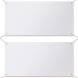 2 Pieces Large Banners Signs Polyester Oxford Cloth Sublimation Banner with Rope for Indoor Wall Outdoor Easy Hang Sign DIY Banner Sign for Business Office Supply (White,2 x 4 Feet) Zonon