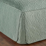 Cambridge Classic Luxury Bedding | Cool Aqua Mist Solid Color Polyester Satin | Elaborate Damask Quilting | Fitted, Oversized 24 Inch Drop | 3 Piece Bed Set Includes Cal King Bedspread & 2 King Shams Touch of Class
